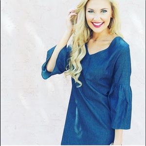 LaRoque Denim Bell Sleeve Dress - Sz M